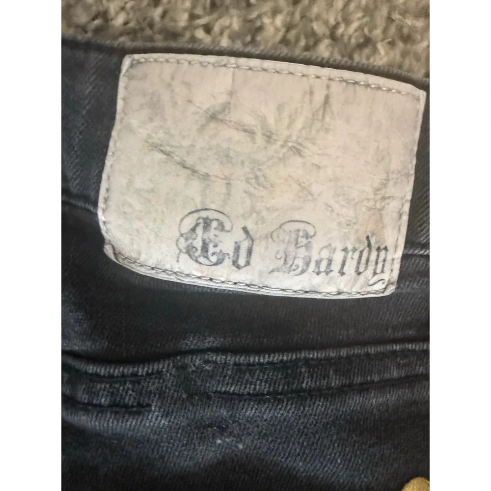 Ed Hardy Size 28 Black Japan Lion Slim Straight Denim Jeans